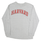ALSTYLE Mens Grey Harvard Long Sleeve Crew Neck T-Shirt Cotton M