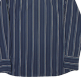 TOMMY HILFIGER Mens Blue & White Striped Shirt L Classic Fit Cotton Blend Long