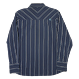 TOMMY HILFIGER Mens Blue & White Striped Shirt L Classic Fit Cotton Blend Long