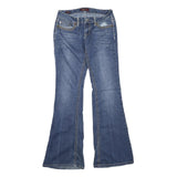 YMI Womens Blue Regular Flared Denim Medium W32 L34 Stylish Cotton Blend Zip
