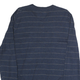 NAUTICA Mens Blue & Grey Patterned Cotton Jumper V-Neck Basic Knit M Casual