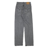LEVI'S Womens Grey Denim Straight Regular Fit Jeans W26 L29 Button Closure