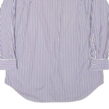 RALPH LAUREN Mens Blue & White Striped Shirt L Classic Cotton Blend Button