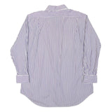 RALPH LAUREN Mens Blue & White Striped Shirt L Classic Cotton Blend Button
