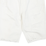 LEVI'S Womens White Denim Cut-Off Shorts M W30 Distressed