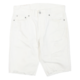 LEVI'S Womens White Denim Cut-Off Shorts M W30 Distressed