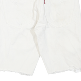 LEVI'S Womens White Denim Cut-Off Shorts M W30 Distressed