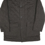 PAUL & SHARK Mens Grey Quilted Jacket M Woven Button Closure Classic