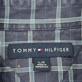 Tommy Hilfiger Checked Short Sleeve Shirt - Large Blue Cotton