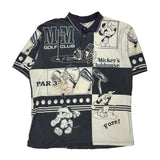 Mickey'S Clubhouse Disney Cartoon Polo Shirt - 2XL Black & White Cotton