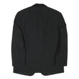 BAUMLER Mens Black Wool Blend Tailored Jacket S Satin Lapel Button Closure