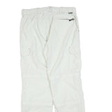 OCK Mens Polyester Blend White Regular Straight Leg Trousers W32 L32 Zip Closure