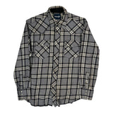 Wrangler Checked Flannel Shirt - Large Grey Cotton