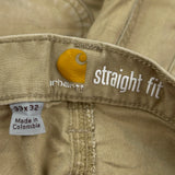 Carhartt Double Knee Carpenter Trousers - 33W 32L Khaki Cotton