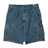 Wrangler Cargo Shorts - 34W 9L Blue Cotton Blend