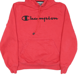 CHAMPION Mens Red Hoodie M Cotton Blend Pullover Hooded Sweatshirt