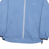 REEBOK Mens Blue Nylon Track Jacket XL Zip Plain Lightweight Athletic