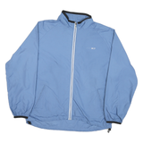 REEBOK Mens Blue Nylon Track Jacket XL Zip Plain Lightweight Athletic