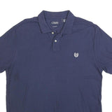 CHAPS Mens Blue Polo Shirt XL Cotton Blend Short Sleeve Plain Casual