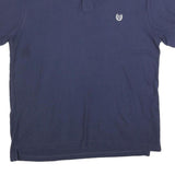 CHAPS Mens Blue Polo Shirt XL Cotton Blend Short Sleeve Plain Casual