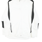 PUMA Mens White & Black Zip Hooded Cotton Blend Jacket L Sports Casual
