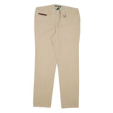 LAUREN RALPH LAUREN Womens Cotton Blend Beige Slim Straight Trousers W30 L27