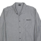 BENCH Mens Grey Cotton Blend Shirt 2XL Long Sleeve Button Casual Workwear