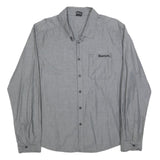 BENCH Mens Grey Cotton Blend Shirt 2XL Long Sleeve Button Casual Workwear
