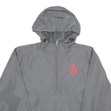 CHAMPION Mens Grey Hoodie Jacket S Polyester Plain Casual Lightweight