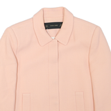 ZARA Womens Pink Button Jacket M Polyester Blend Plain Classic Collar Elegant