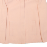 ZARA Womens Pink Button Jacket M Polyester Blend Plain Classic Collar Elegant