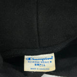 Reverse Weave Champion Spellout Hoodie - Small Black Cotton