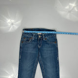 True Religion Contrast Stitch Jeans - 27W UK 6 Blue Denim