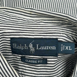 Ralph Lauren Striped Short Sleeve Shirt - XL Black & White Cotton