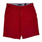 Tommy Hilfiger Chino Shorts - 32W 10L Red Cotton