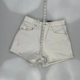 Levis Denim Shorts - 28W UK 8 White Cotton