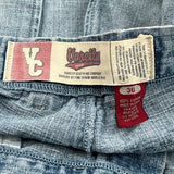 Varcity Hip Hop Denim Shorts - 36W 12L Blue Cotton