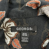 George Floral Hawaiian Shirt - XL Brown Viscose