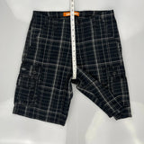 Lee Checked Cargo Shorts - 32W 10L Black Cotton