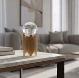 ANYHOUZ Luxury Gold Crystal Ball Tabletop Decor – Modern Metal Art Ornament for Living Room Display & Home Crafts