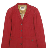 R95TH Womens Red Cotton Tailored Jacket UK 10 Button Plain Stylish