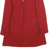 R95TH Womens Red Cotton Tailored Jacket UK 10 Button Plain Stylish