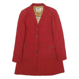 R95TH Womens Red Cotton Tailored Jacket UK 10 Button Plain Stylish