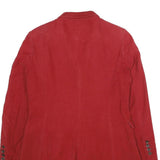 R95TH Womens Red Cotton Tailored Jacket UK 10 Button Plain Stylish