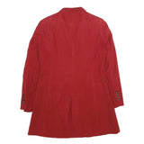 R95TH Womens Red Cotton Tailored Jacket UK 10 Button Plain Stylish