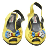 CARINA Womens Yellow Slingback Peep Toe Cone Heel Synthetic UK 8 Stylish Summer