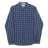 TOMMY HILFIGER Mens Blue Plaid Shirt S Cotton Casual Button Down Long Sleeve