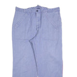 SPILAG Mens Cotton Blue Relaxed Straight Leg Trousers W40 L30 Casual Button