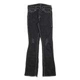 TRUE RELIGION Womens Black Slim Bootcut Denim Jeans W27 L31 Contrast Stitching