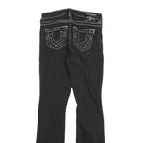 TRUE RELIGION Womens Black Slim Bootcut Denim Jeans W27 L31 Contrast Stitching